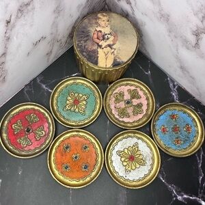 Vintage Italian Florentine Gold Gilt Wood Coaster Box – O.F.M. Italy